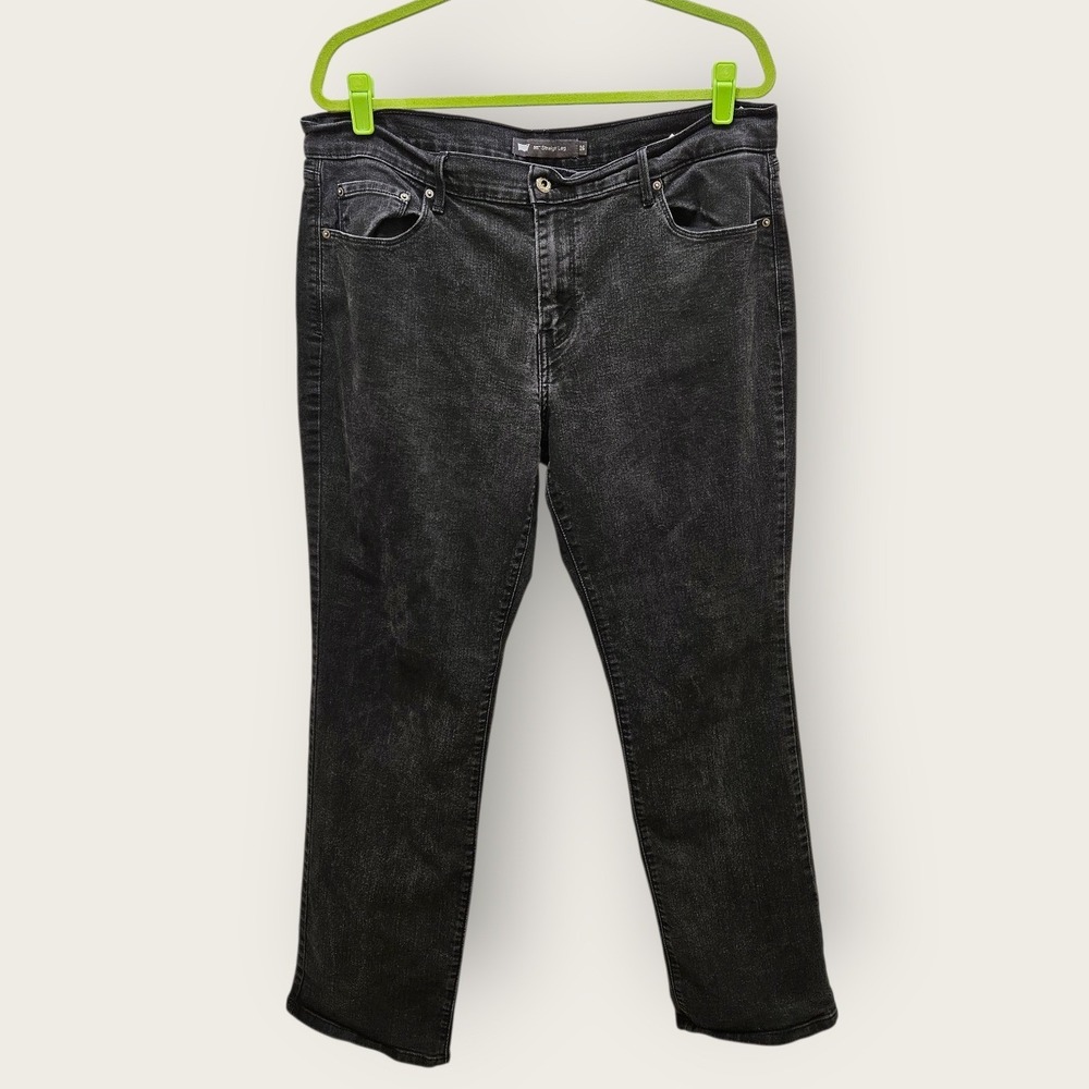 Levi's 505 Women's Size 16 Straight‎ Leg Black Denim Jean Casual Classics Pants